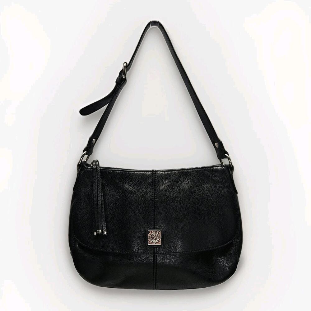 Piazza Genuine Leather Black Handbag Purse Satchel Tote Womens Bag Career